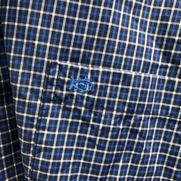 Southern Tide Extra Large (XL) Plaid Blue Long Sleeve Button Up Classic Fit - Picture 5 of 5